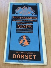 Vintage Bartholomew’s Paper Map Of Dorset