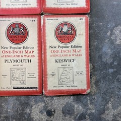 Job Lot Of 9 Vintage OS Maps One Inch maps, immediate despach