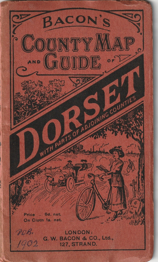 BACON’S DORSET COUNTY MAP & GUIDE. 1912. FOLDING, PAPER.
