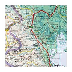 Caucasus: Armenia, Azerbaijan, Georgia Road Map with index