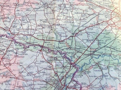 1944 Cloth Bartholomew’s Vintage Half-Inch Map Of The Vale Of Trent