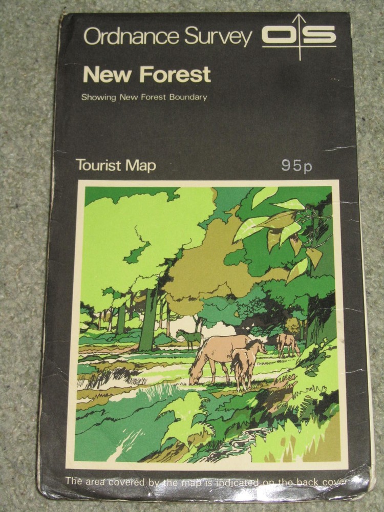 OS Ordnance Survey 1″ Tourist Map – the New Forest – 1972 edition