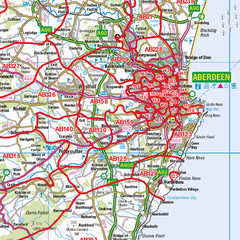 (G46) Map of Aberdeen AB Postcode Sectors, Poster of Aberdeen Postcodes