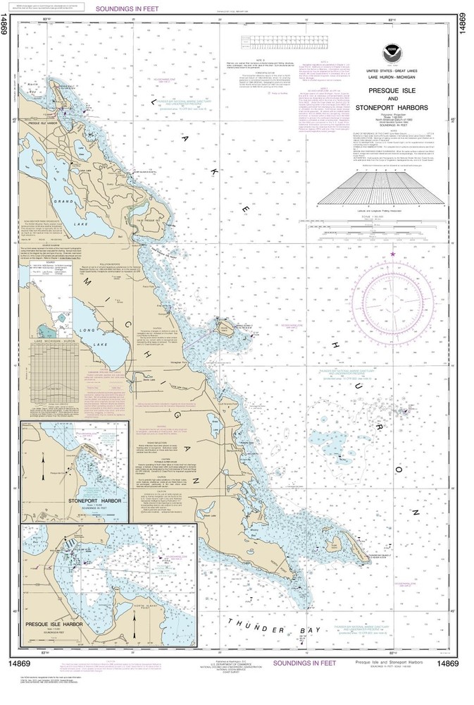 Thunder Bay Isl.-Presque Isle; Stoneport & Resque Isle Hb. | NOAA 14869