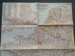 Vintage National Geographic Map FRANCE, BELGIUM, NETHERLANDS 1960 – Unmarked