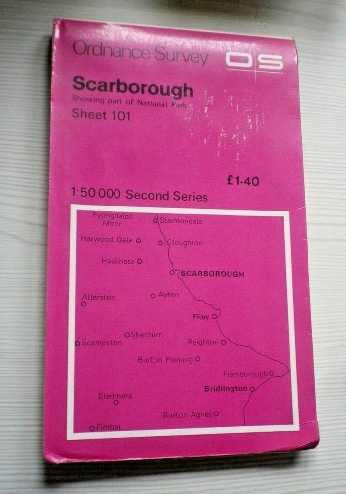 Ordnance Survey Map Sheet 101 Scarborough (1:50 000 Map)
