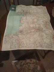 Geographia Clear Road Map On Cloth 60 Miles Round Blackpool England And Wales