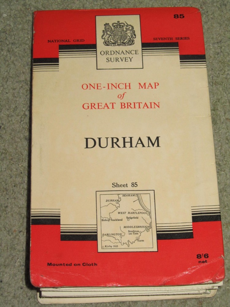 OS Ordnance Survey 1″ Seventh Series Maps, cloth backed – assorted 1952-66