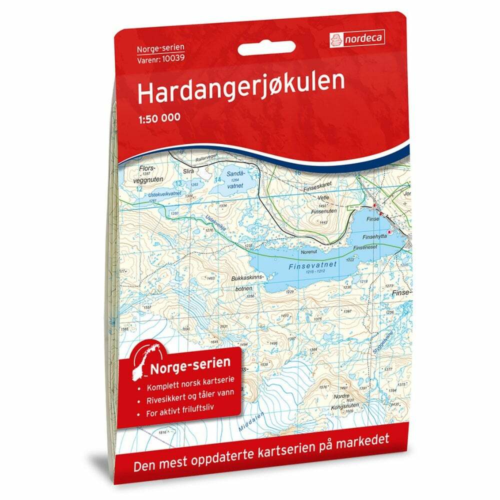 Hardangerjøkulen – Nordeca 1:50k Norway Walking Hiking Map 10039