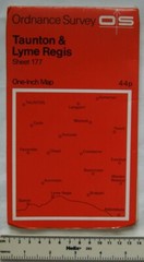 1970 OS 1″ map Sheet 177 Taunton & Lyme Regis