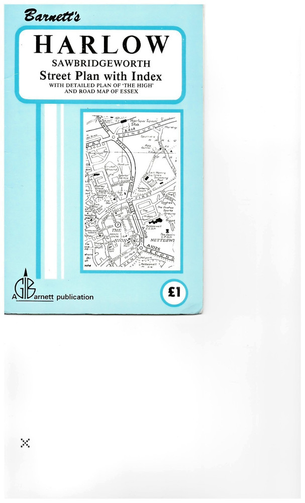 HARLOW Street plan with index – by Barnett’s – 1970
