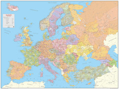 Europe Postcodes Map, Poster of European Postcodes