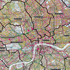 (GLA) Greater London Authority Boroughs Map – London Boroughs Poster
