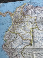 National Geographic Magazine 1964 Paper Map Northwestern South America Vintage