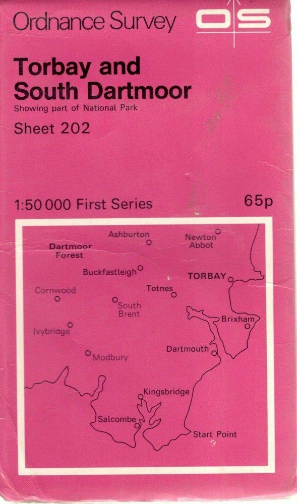 TORBAY SOUTH DARTMOOR No 202 1974 39571 1.500 000 First Series Ord Survey Map
