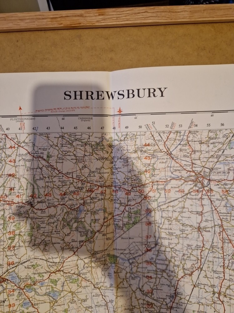Ordnance Survey Map Of Great Britian – SHREWSBURY – 1965 – 1/63360