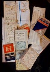 Lot of 9 Vintage Geographer’s/Geographica Fold Out Road Maps of LONDON.