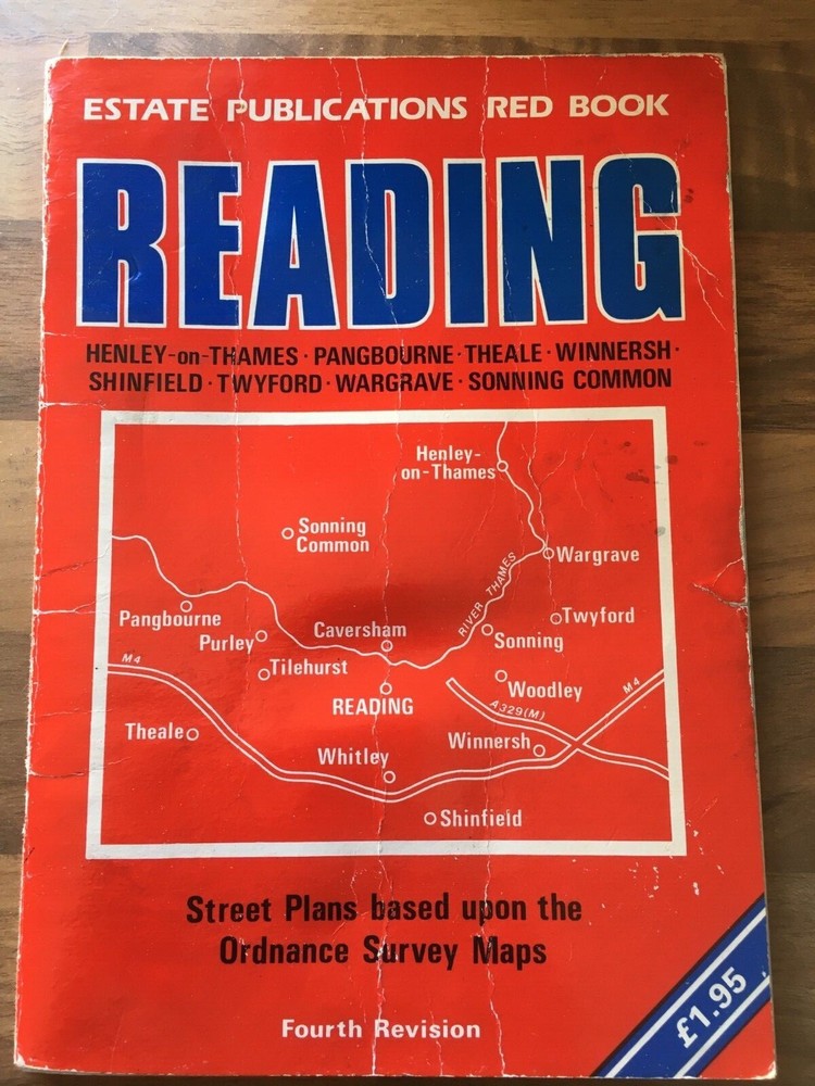 READING map book approx 1980S-1990s local red book