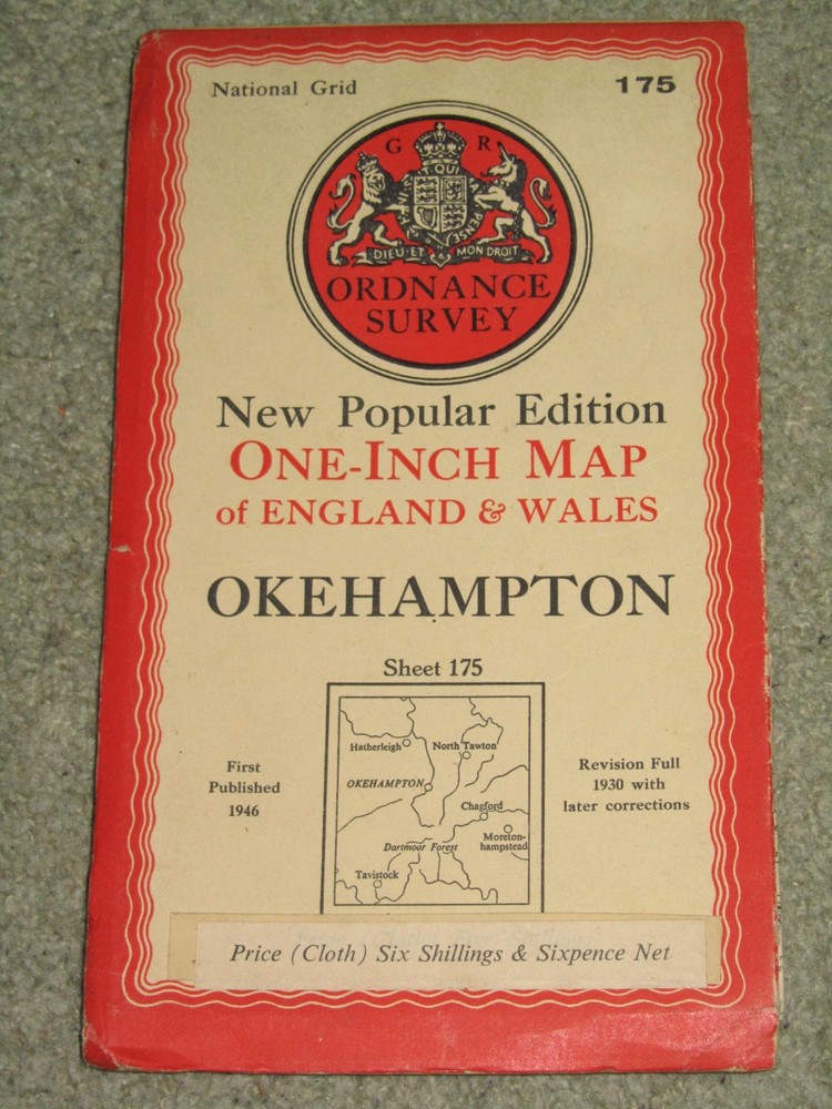OS Ordnance Survey 1″ New Popular Edition – 5 x Southern England, 1946 on cloth