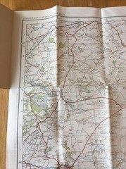1919 Ordnance Survey One Inch Contoured Road Cloth Map 112 Marlborough & Devizes