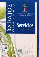 Sheet Map of Badajoz in Spain, including hotel Location Listings