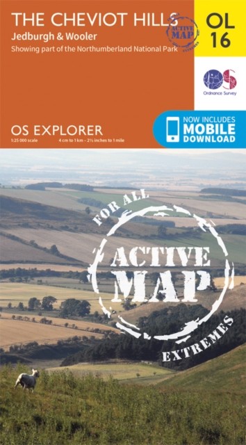 The Cheviot Hills Map Weatherproof Jedburgh Wooler by Ordnance Survey