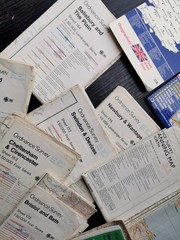 Job lot Ordnance Survey OS 1:25,000 First Series Map Sheets and A to Z