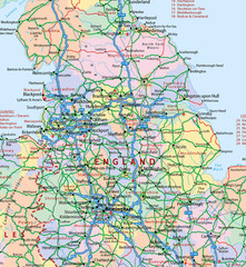 Small British Isles Political Map, UK at a glance map, A3 Desktop Map