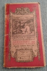 2 x 1930s WINDSOR & LOWESTOFT Vintage O.Survey CLOTH Maps 1 Inch to 1 Mile