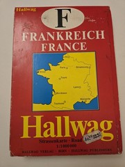 Vintage Hallwag Road Map of France 1:1,000,000 Scale FoldOut Travel Multilingual