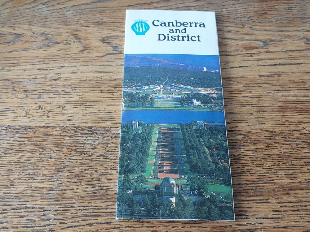 Vintage NRMA Canberra And District Fold Out Paper Map VGC