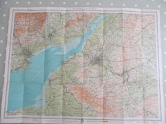 VINTAGE BARTHOLOMEW’S MAP SEVERN ESTUARY REVISED HALF-INCH CONTOURED CLOTH 1934