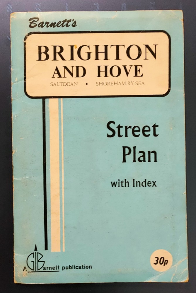 VINTAGE BRIGHTON & HOVE STREET PLAN FOLD OUT MAP G I BARNETT &SON LTD BARKING BH