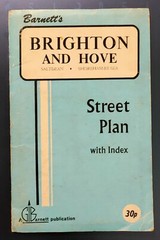 VINTAGE BRIGHTON & HOVE STREET PLAN FOLD OUT MAP G I BARNETT &SON LTD BARKING BH
