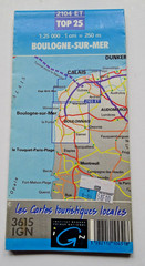 Boulogne-Sur-Mer IGN Top 25 Map 2104 ET – 1.25000