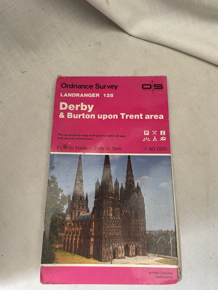 Vintage Ordnance Survey Map Sheet 128 Derby And Burton Upon Trent Landranger