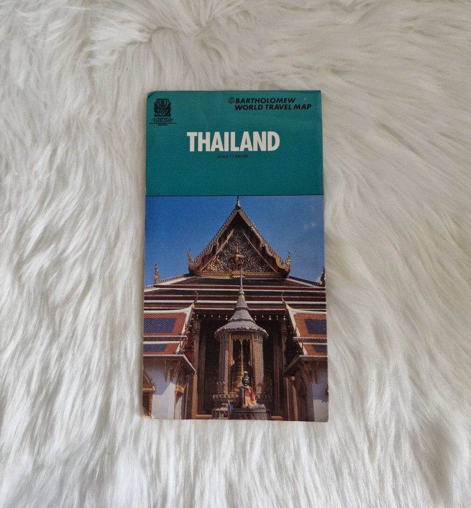 Vintage Bartholomew’s World Travel Map Thailand, Scale 1:1 500 000, 1987