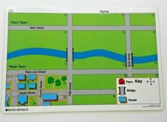 Town & Farm Town Beginning Geography Desk Map Learning Tool C12 Grade K 1 2 3+