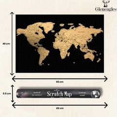 Scratch Off World Map Travel Poster With Flags – Black Large 60×40 cm A1/A2 Gift
