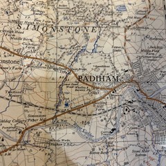 PADIHAM WHALLEY Ordnance Survey Sheet 34/73 1:25000 1947 National Grid