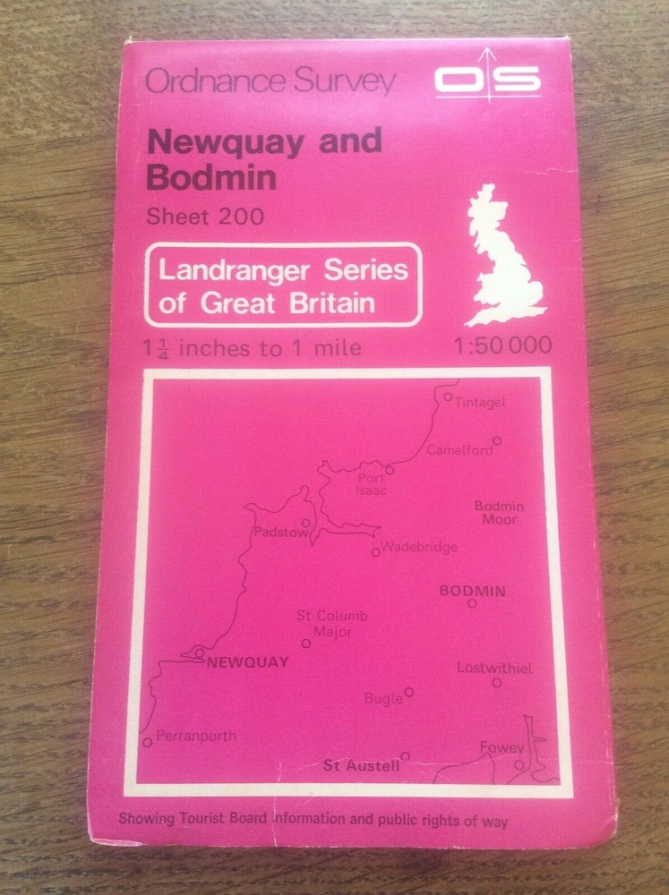 Newquay & Bodmin Cornwall England OS Landranger GB Map 1:50000 First Series