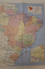 Vintage Map of Brazil Modern Edition C.S Hammond & Co USA Fold-Out Index Photos
