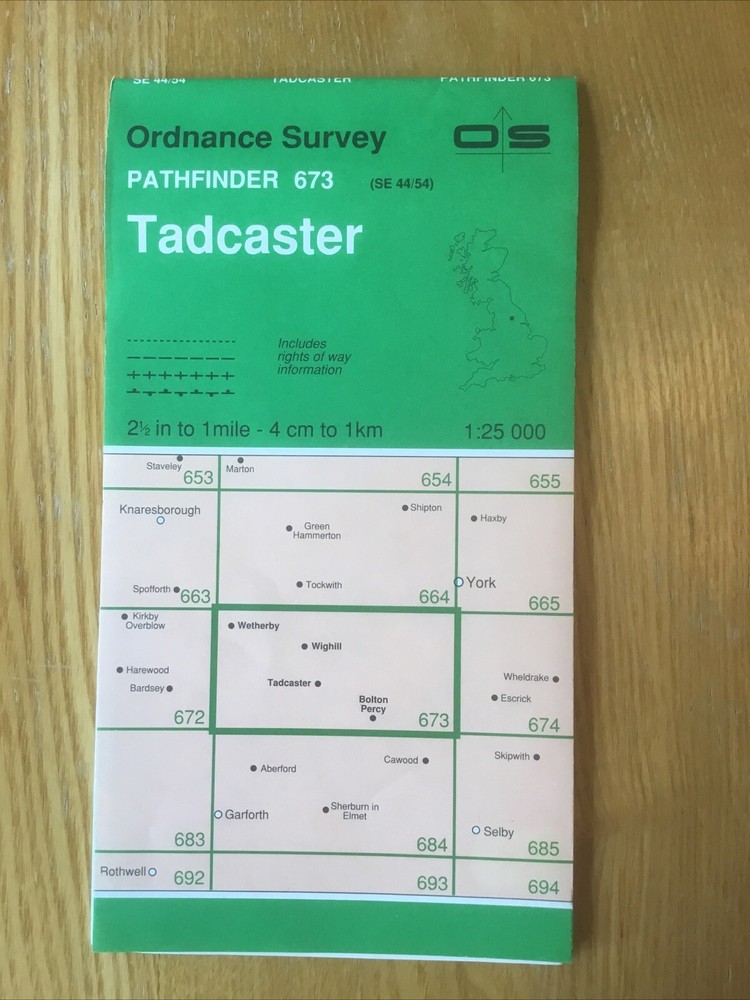 1992 Ordnance Survey Pathfinder Map 673 SE 44/54 Tadcaster (incl Boston Spa )