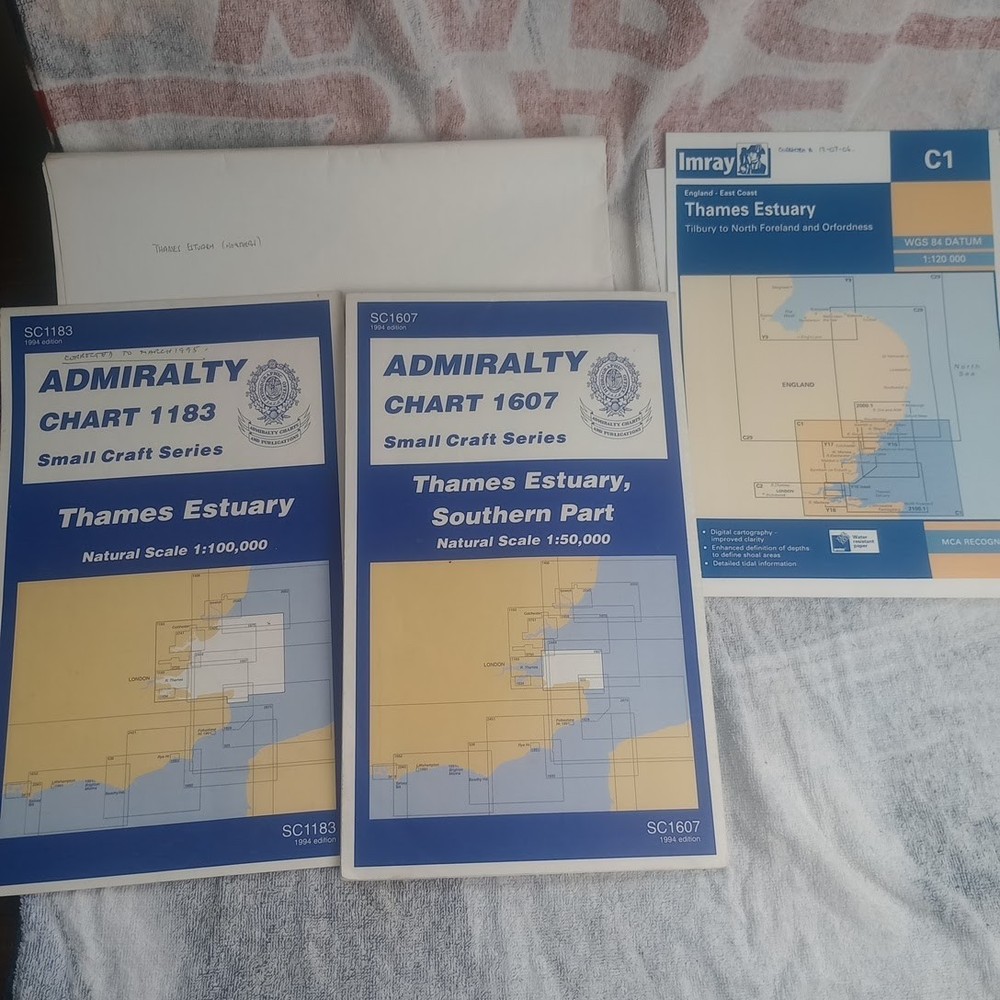 Admiralty Charts Thames Estuary Bundle Small Craft Series Nautical Map Maritime