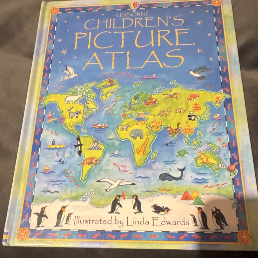 Usborne Children’s Picture Atlas Book by Linda Edwards 1999 Atlas