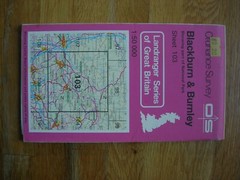OS Ordnance Survey Landranger Sheet 103 Blackburn & Burnley 1:50,000 1981