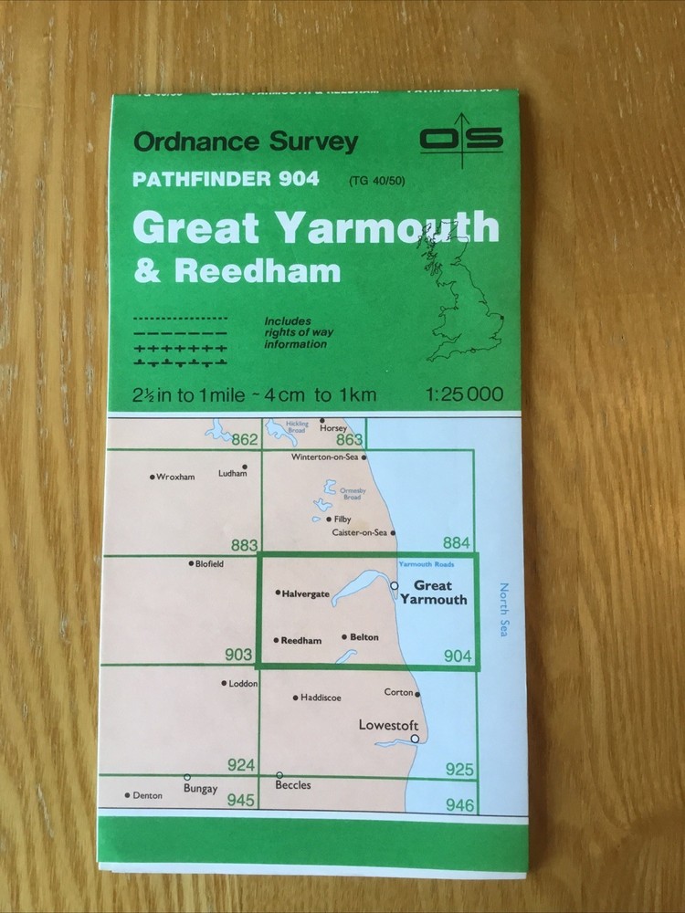 1989 Ordnance Survey Pathfinder Map 904 TG 40/50 Great Yarmouth And Reedham