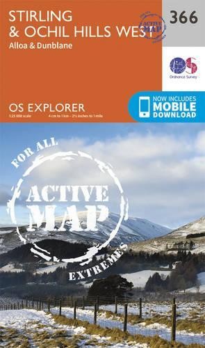 Stirling and Ochil Hills West (Map) OS Explorer Active Map