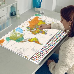 World Map Poster Flags Giant Size 150x100cm Prints School Office Wall Decor
