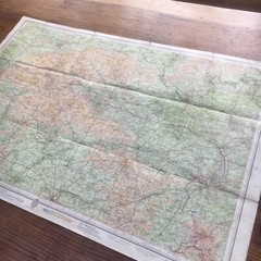 vintage Bartholomews cloth backed map of Salisbury plain